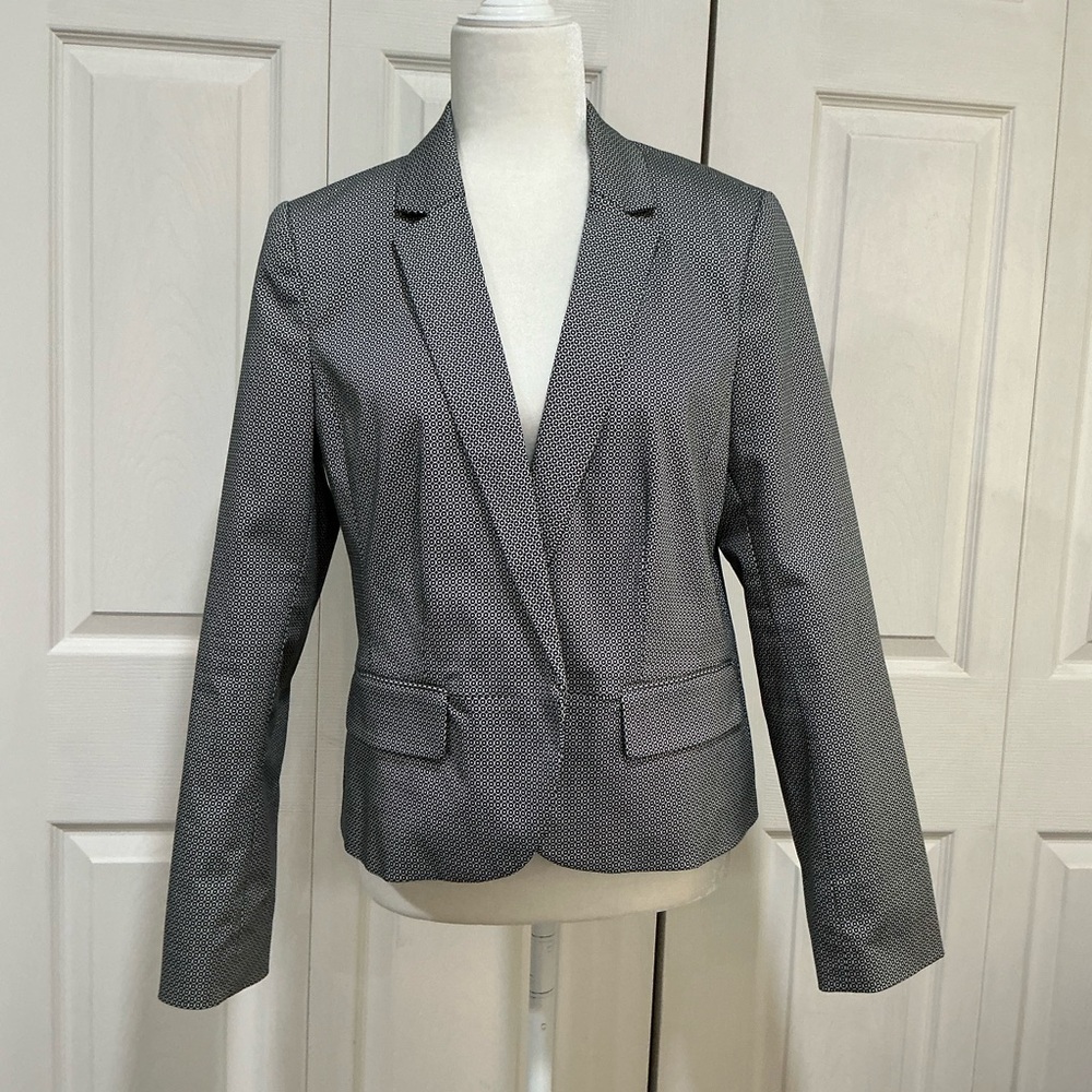 🌷 Worthington Black and White Lined Blazer Jacket Career Office Business 12